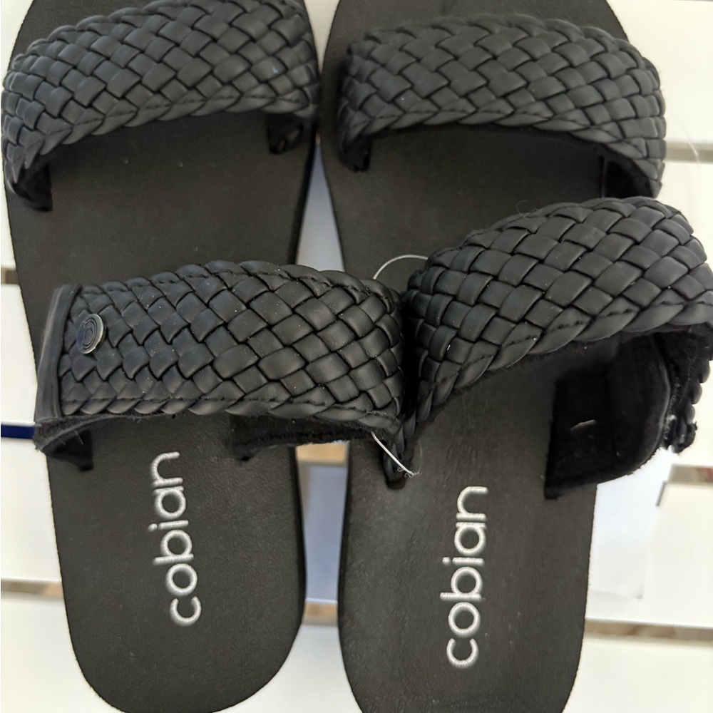 Women’s COBIAN Dual Strap Slides Black Size 6 NEW